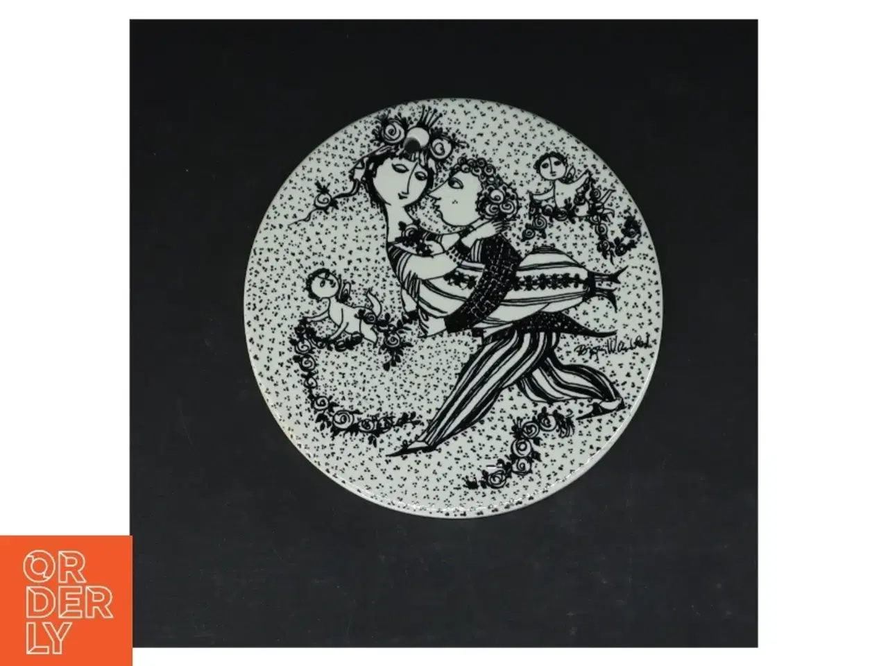 Billede 5 - Dekorative platter med illustrationer, Bjørn Wiinblad fra Nymølle (str. 4 styk. ø. 15 cm)