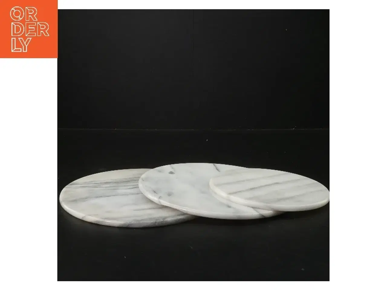 Billede 2 - Marmorplader sæt (str. 3 stk Ø 21 & 15,5 cm)