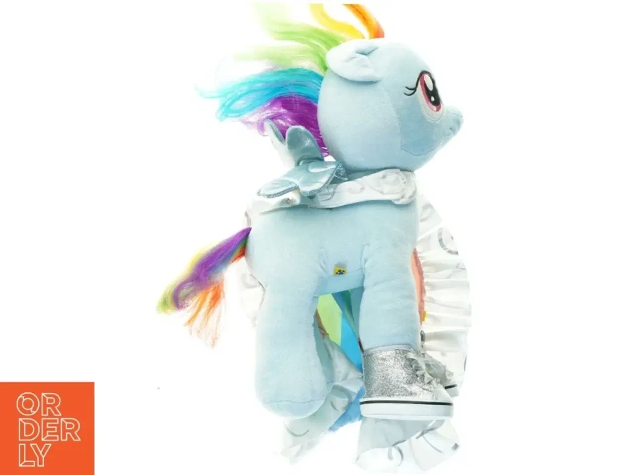 Billede 1 - Build Bear Regnbuefarvet My Little Pony med kjole og sko (str. 40 x 20 cm)