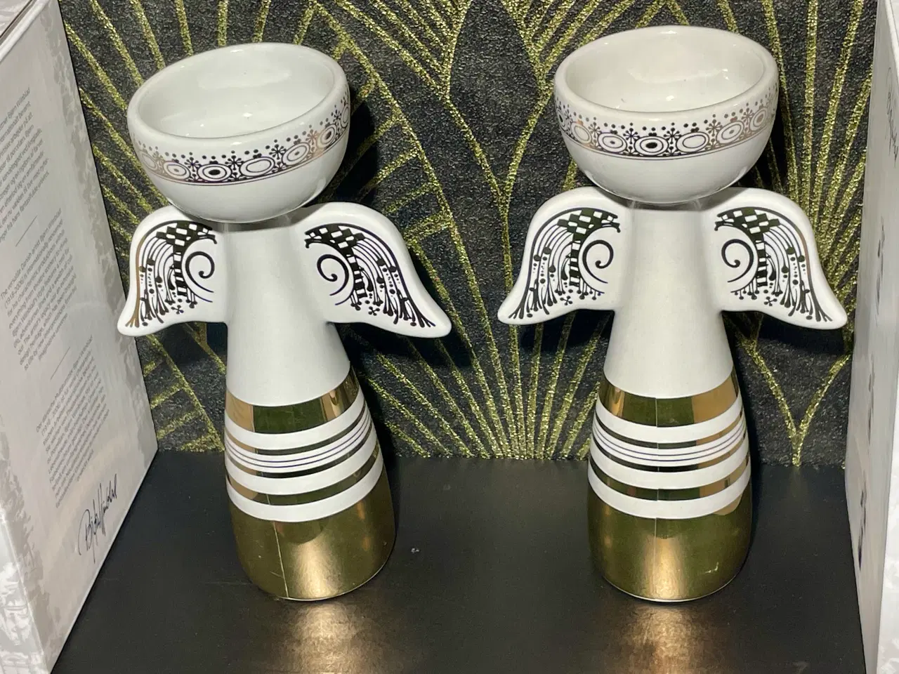 Billede 8 - Bjørn Wiinblad engle 2stk. hvid og guld