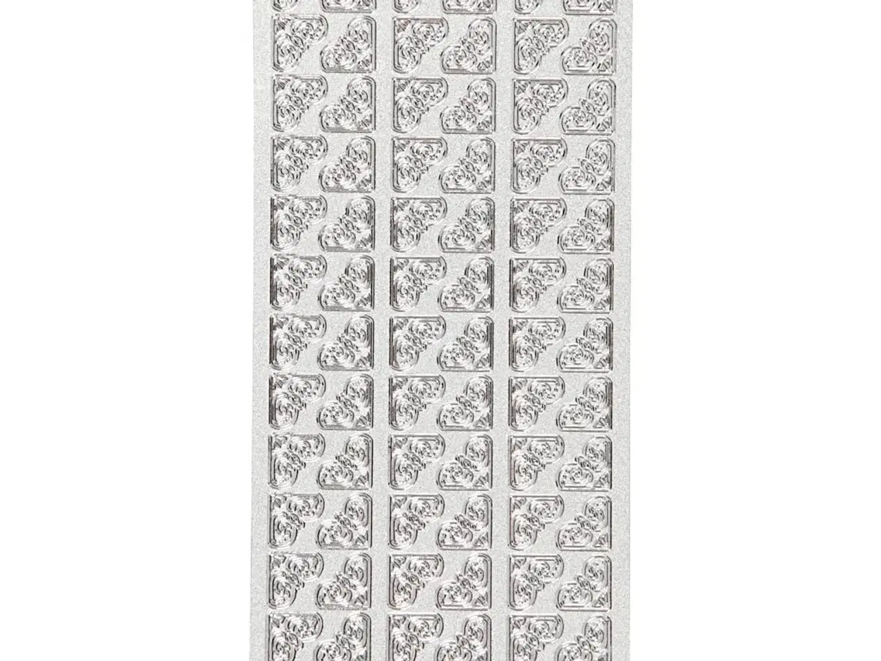 Billede 1 - Sølv Hjørne Stickers 10x23 cm - Elegant Dekoration