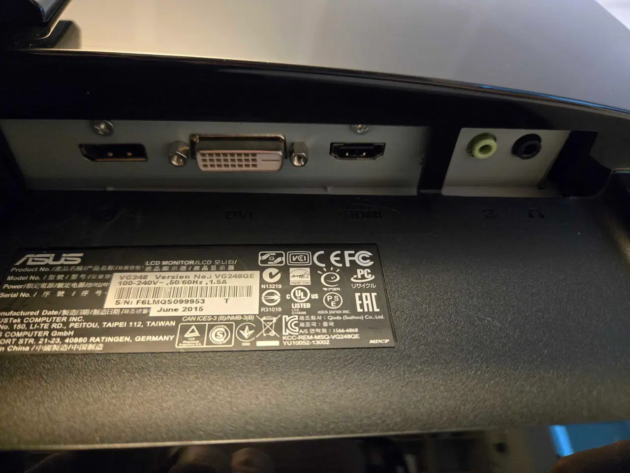 Billede 3 - ASUS VG248QE 24 tommer skærm