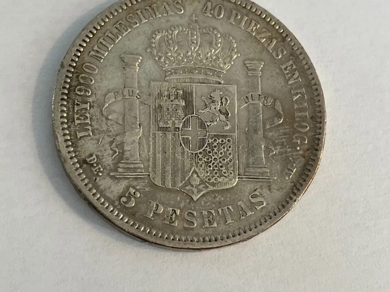 Billede 1 - 5 Pesetas Spain 1871