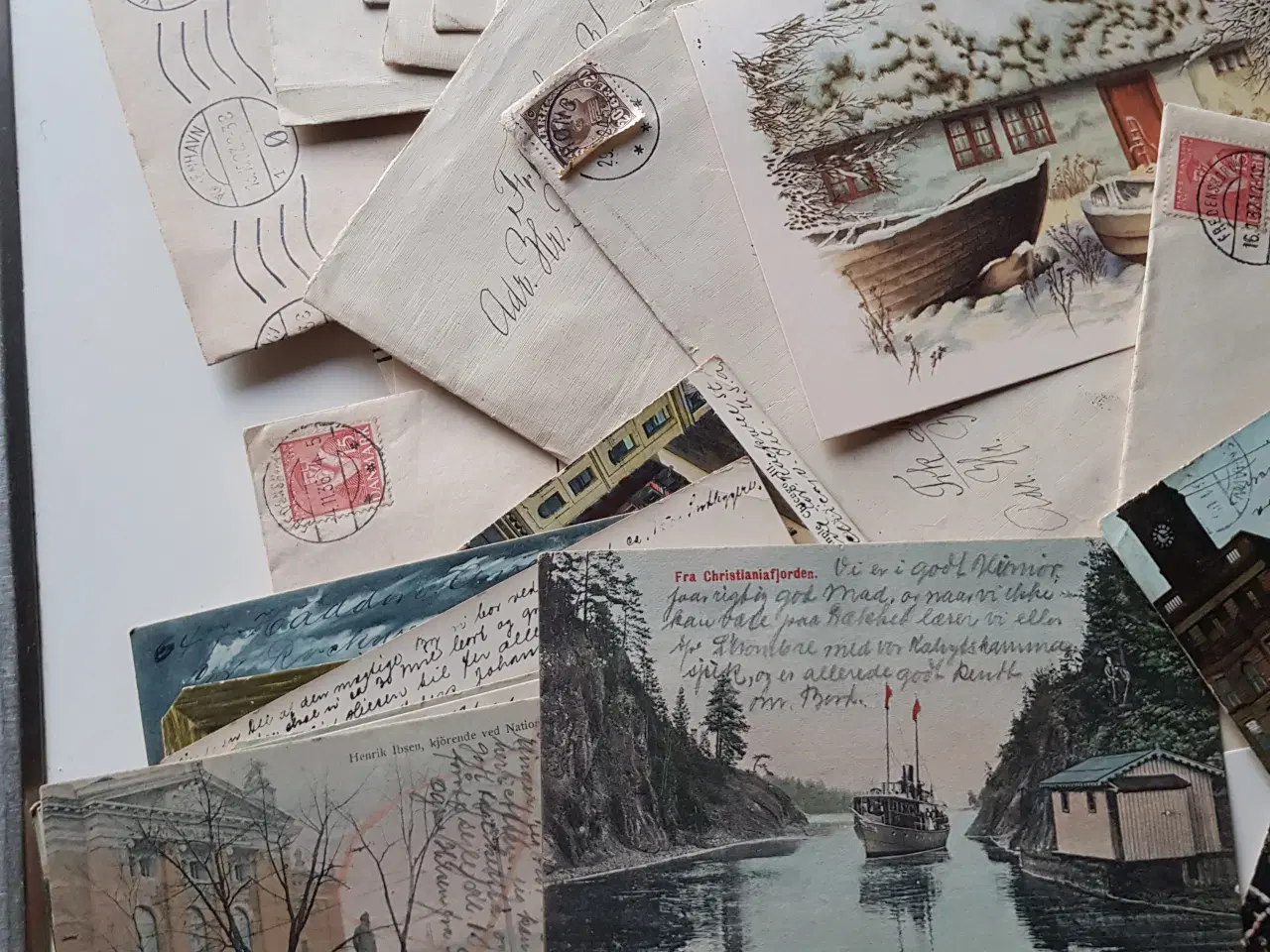 Billede 2 - Postkort , kvitteringer m.m 1918 - 1995 120stk