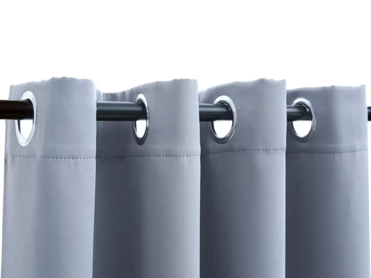 Billede 3 - Mørklægningsgardiner 2 stk. med metalringe 140 x 225 cm grå