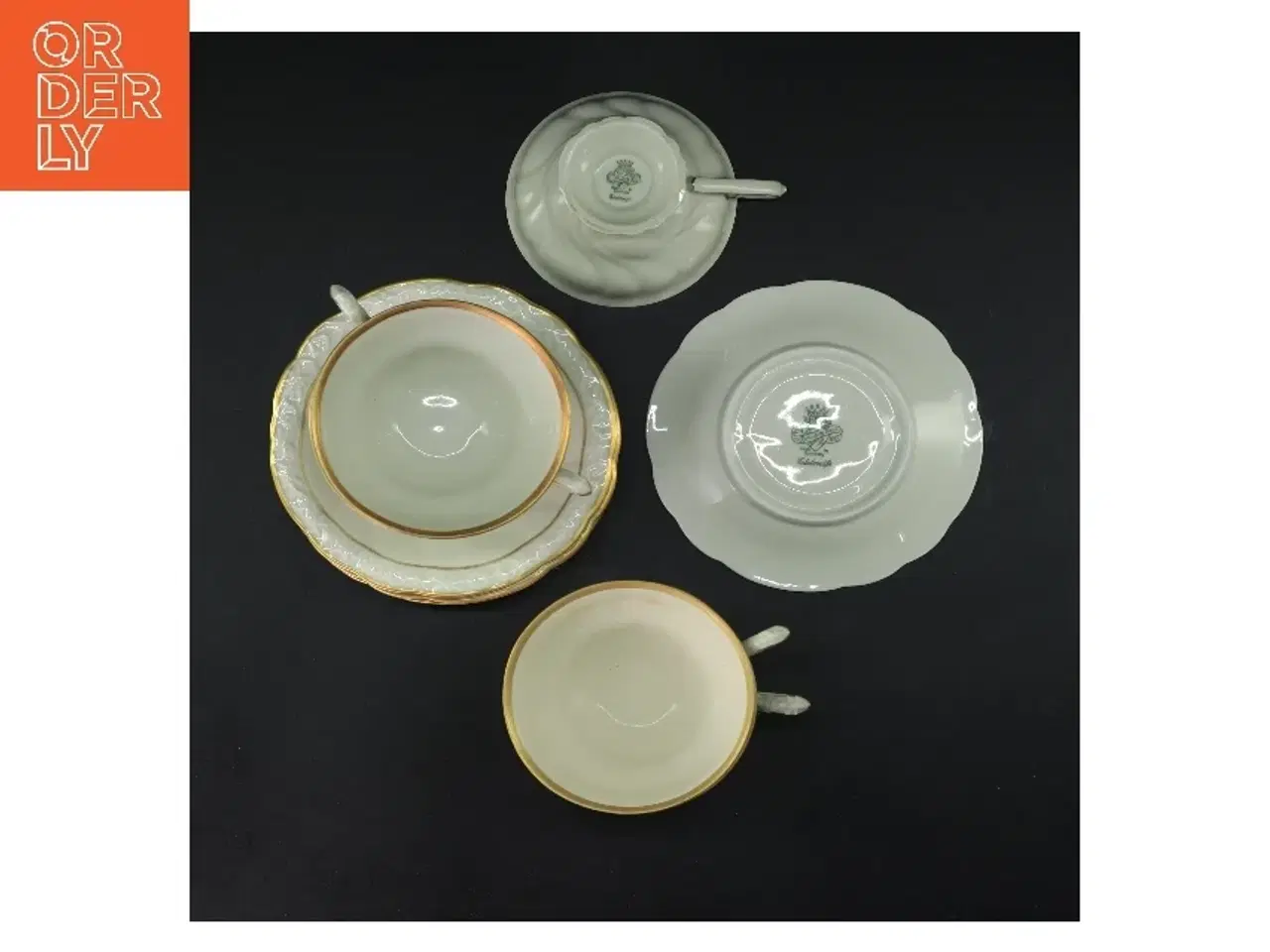 Billede 2 - Fem Edelweiß tekopper med underkopper fra Jlmenau (str. 5 stk Ø 9,5 cm & 14 cm)