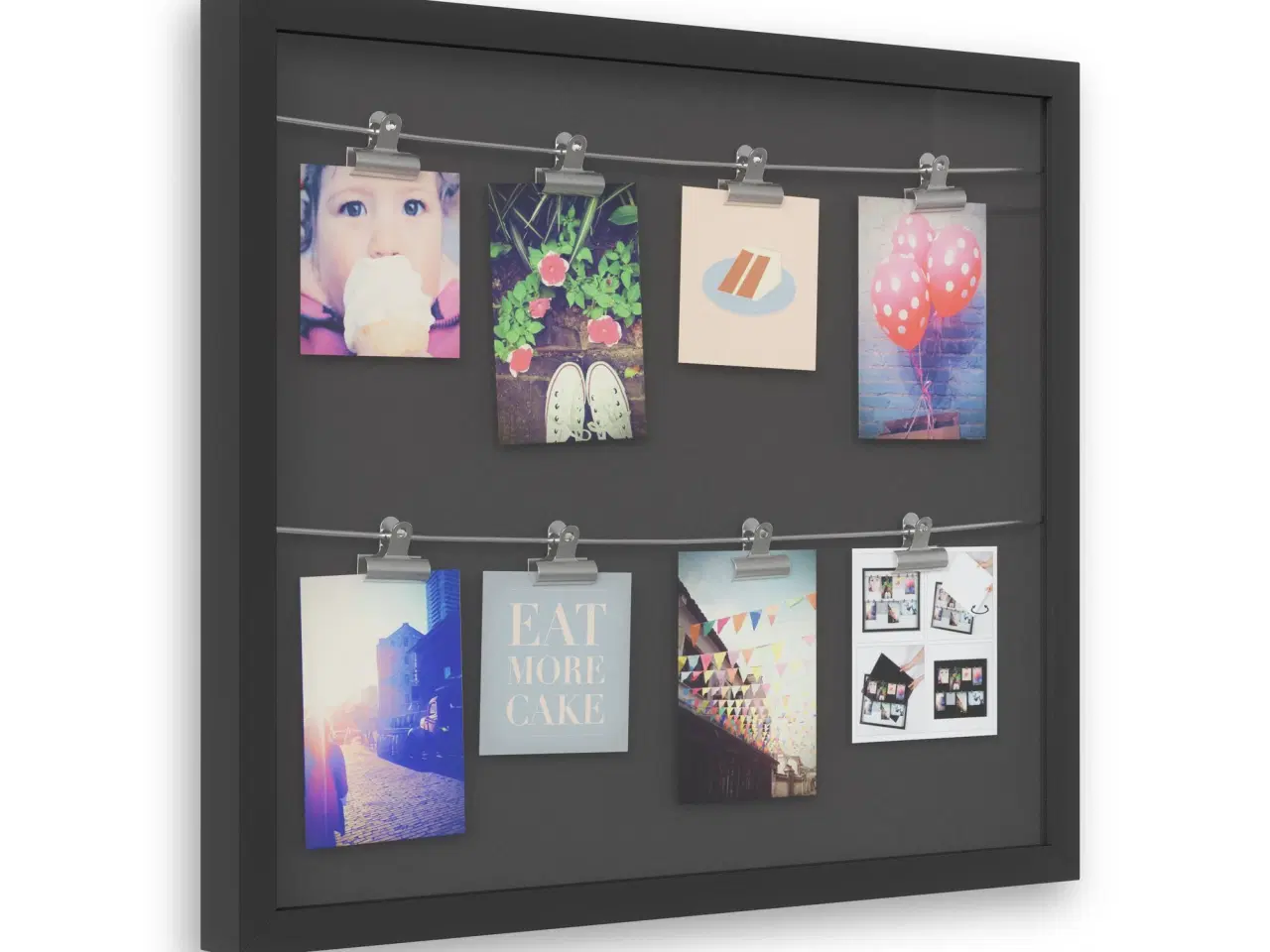 Billede 1 - Billed / Foto collage ramme med glas