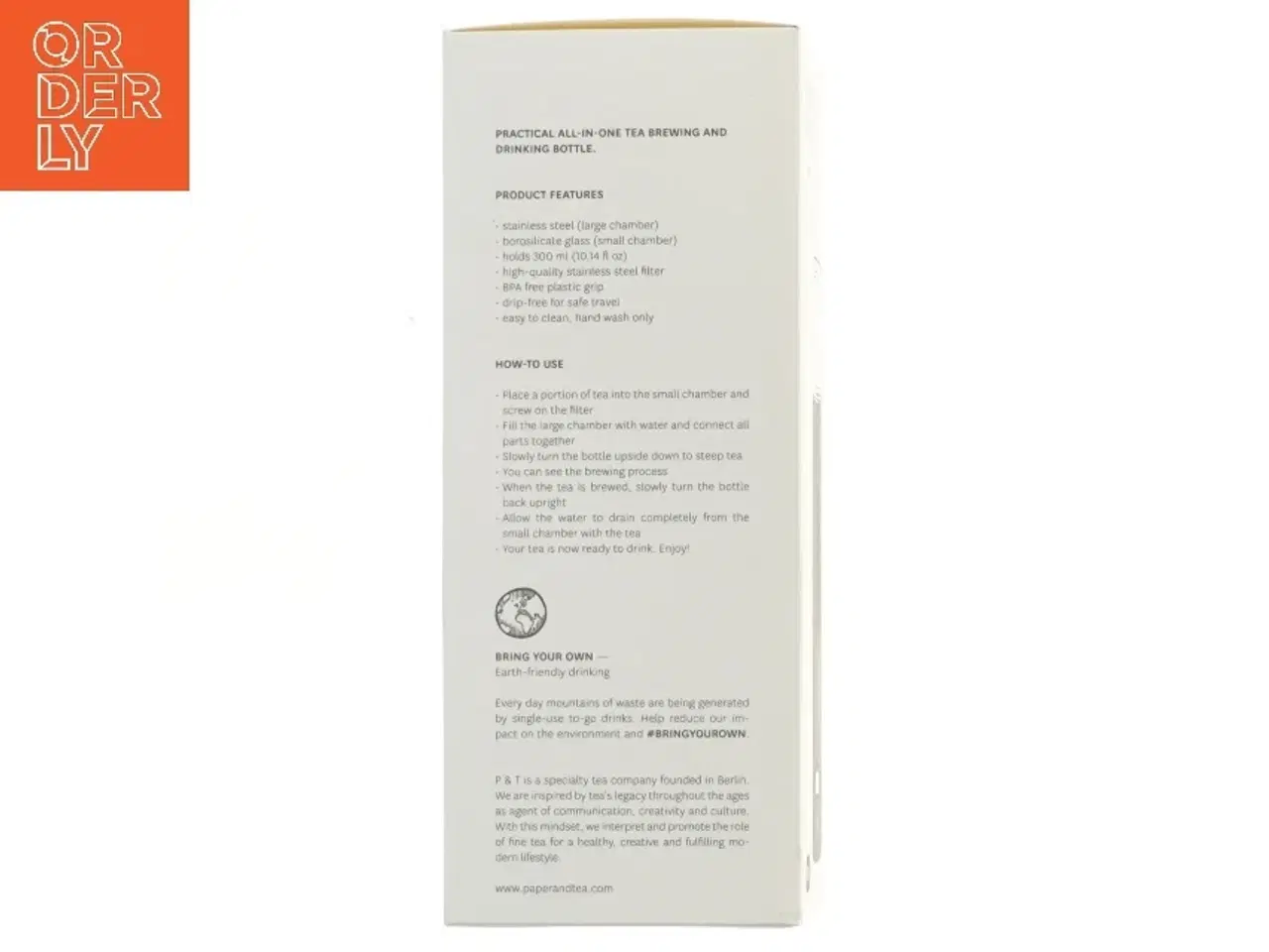 Billede 4 - Nomad flaske til te-brygning fra P & T (str. 22x7 cm)