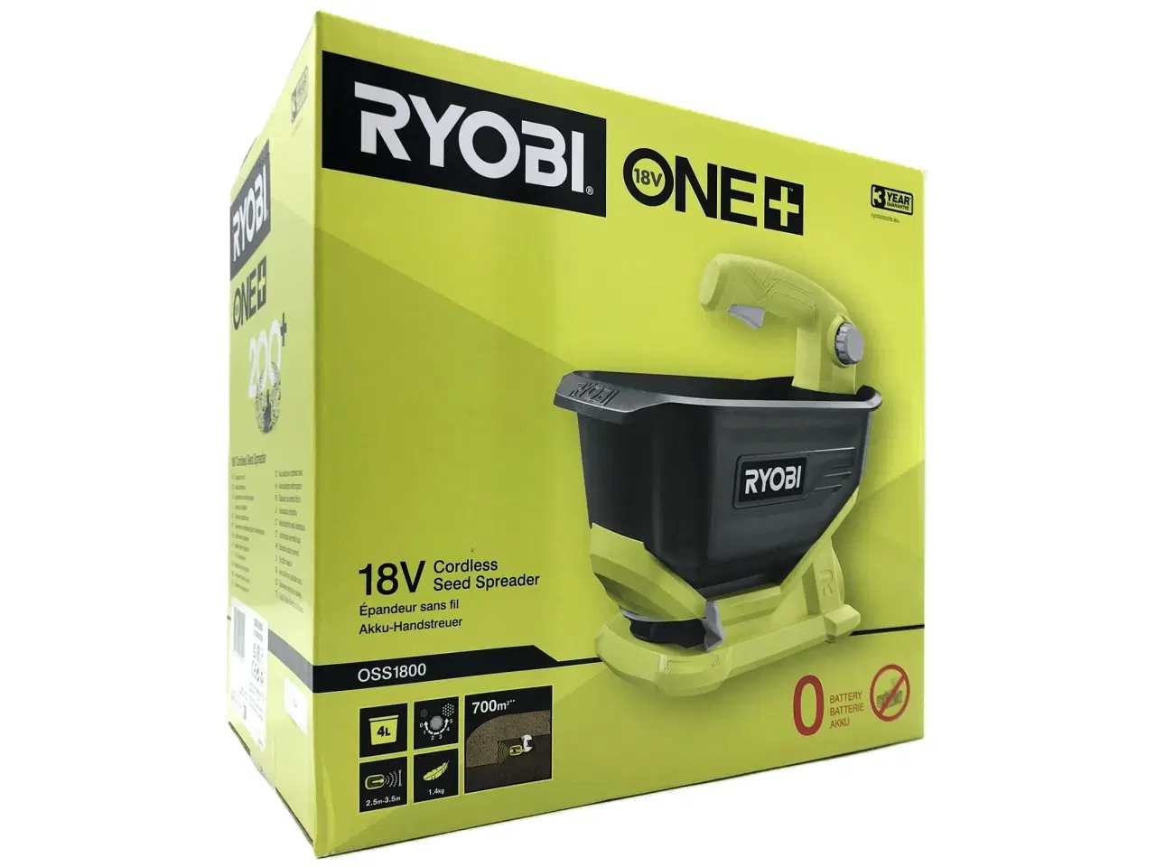 Billede 1 - Frø- og gødningsspreder 18 V – Ryobi ONE+ OSS1800 (uden batteri)
