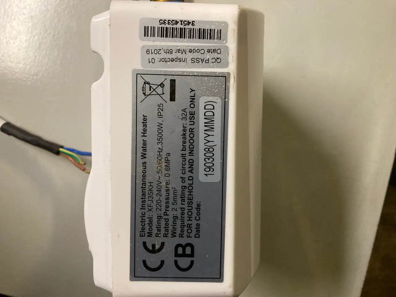 Billede 4 - Elvandvarmer  gennemløbs 230volt 