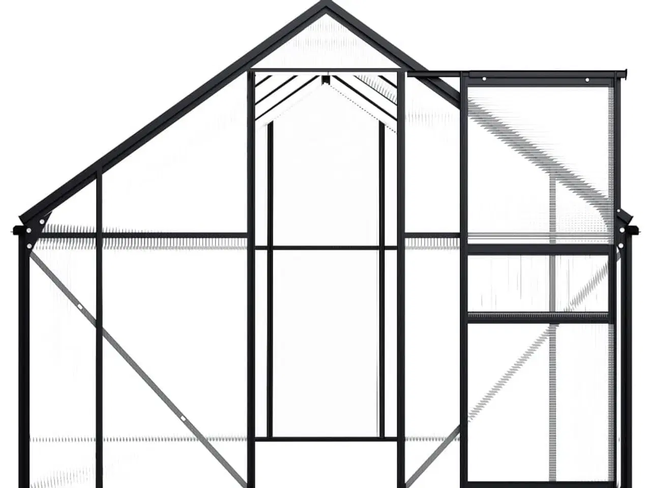 Billede 4 - Drivhus 4,75 m² aluminium antracitgrå