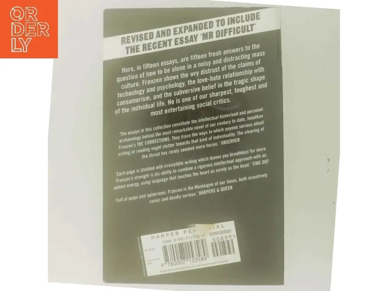 Billede 3 - How to be alone af Jonathan Franzen (Bog)