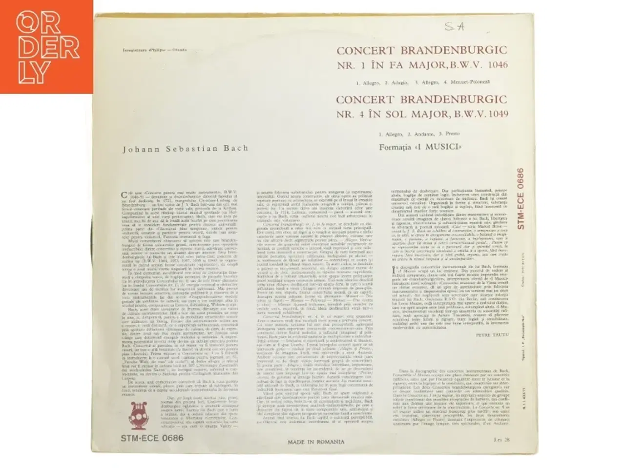 Billede 2 - Brandenburgkoncerter LP af Bach fra Electrecord