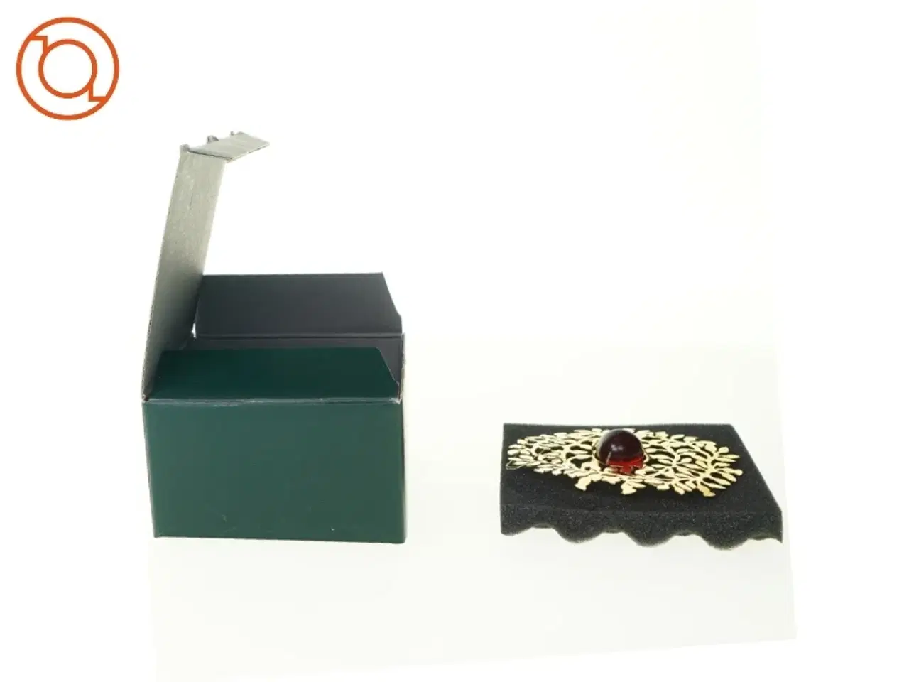 Billede 2 - Julepynt Golden Christmas: årets julefryd 2007 fra Holmegaard (str. 13 x 8 cm)