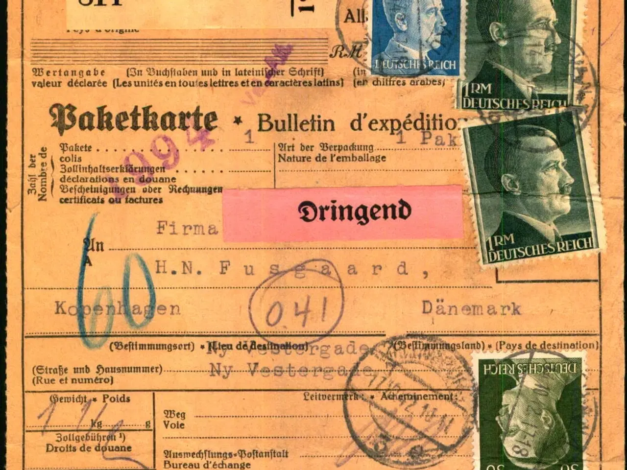 Billede 1 - Paketkarte - 17 - 10 - 42 - Tyskland