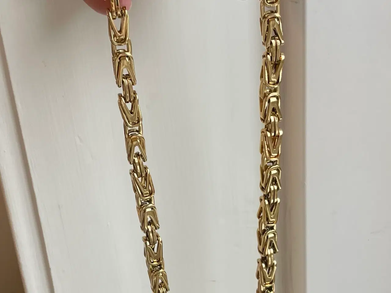 Billede 2 - 8mm goldfilled firkantet kongekæde 