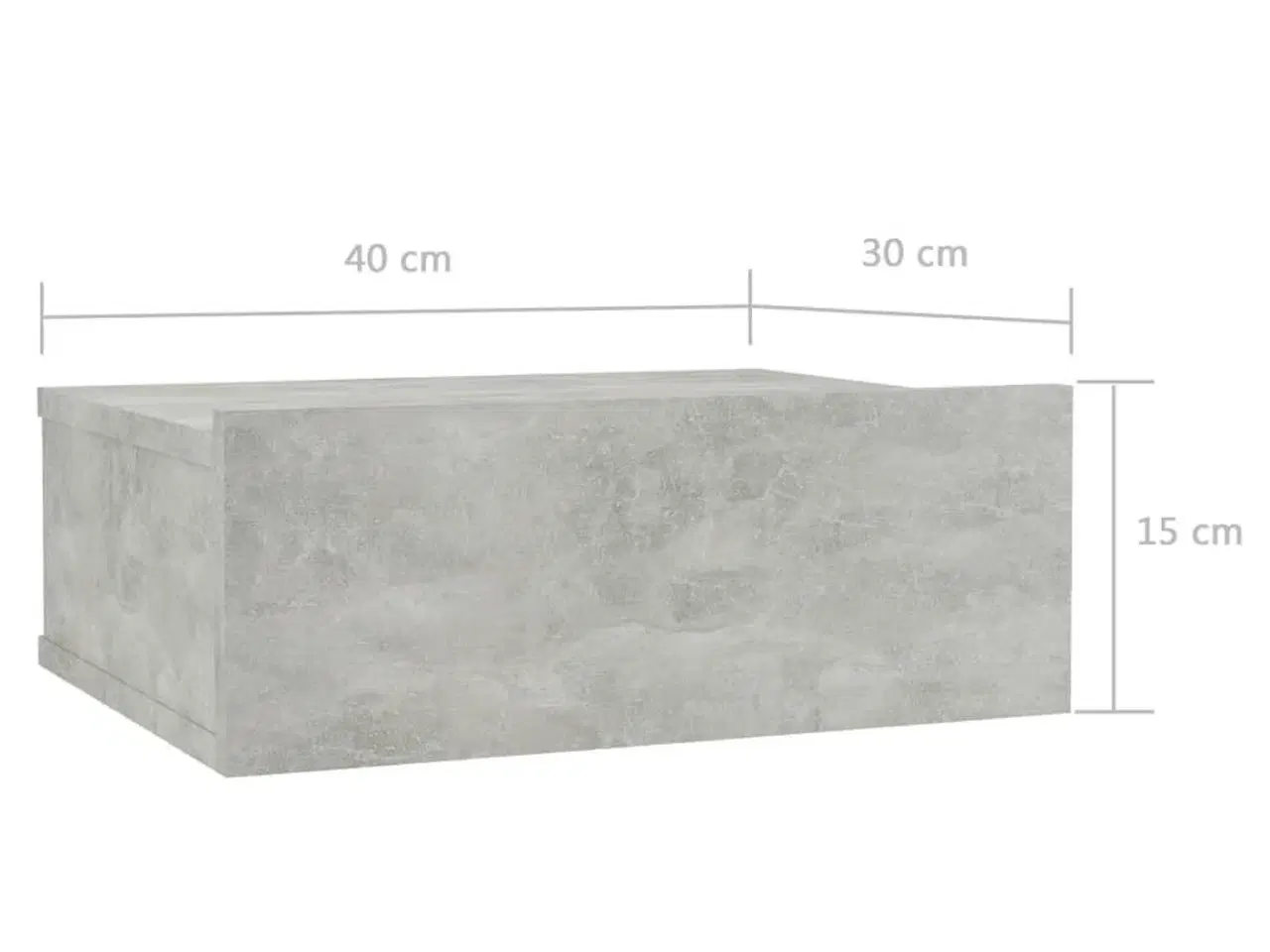Billede 7 - Svævende natborde 2 stk. 40 x 30 x 15 cm spånplade betongrå