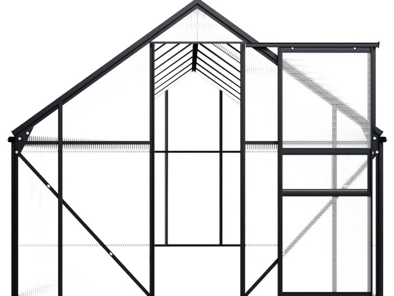 Billede 4 - Drivhus 9,31 m² aluminium antracitgrå
