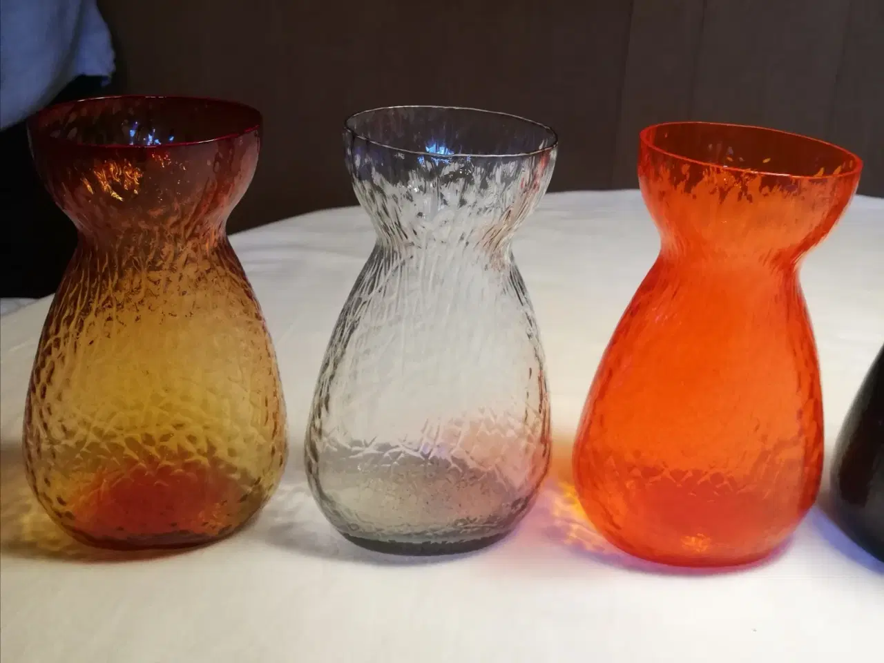 Billede 2 - Ovale hamret hyacintglas fra Kastrup/Fyens Glasvær