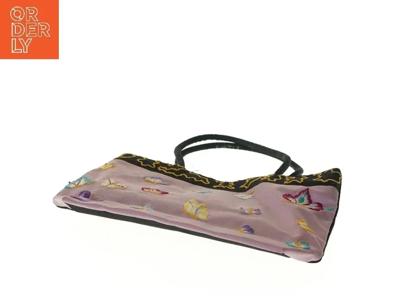 Billede 4 - Broderet skuldertaske med sommerfugle (str. 18x31 cm)