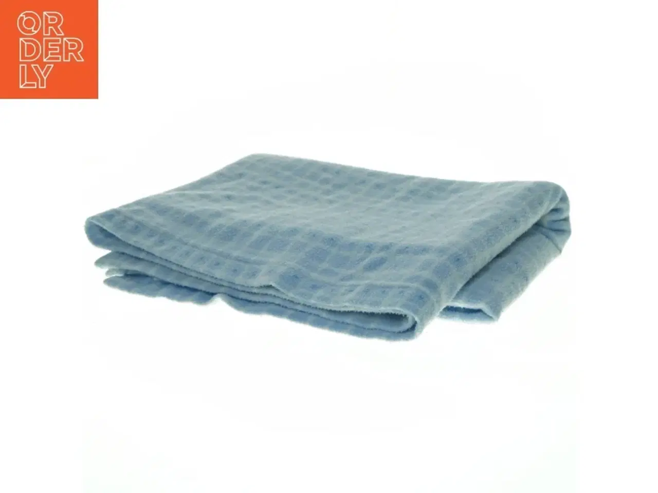 Billede 1 - Blå ternet tæppe (str. 129 x 105 cm)