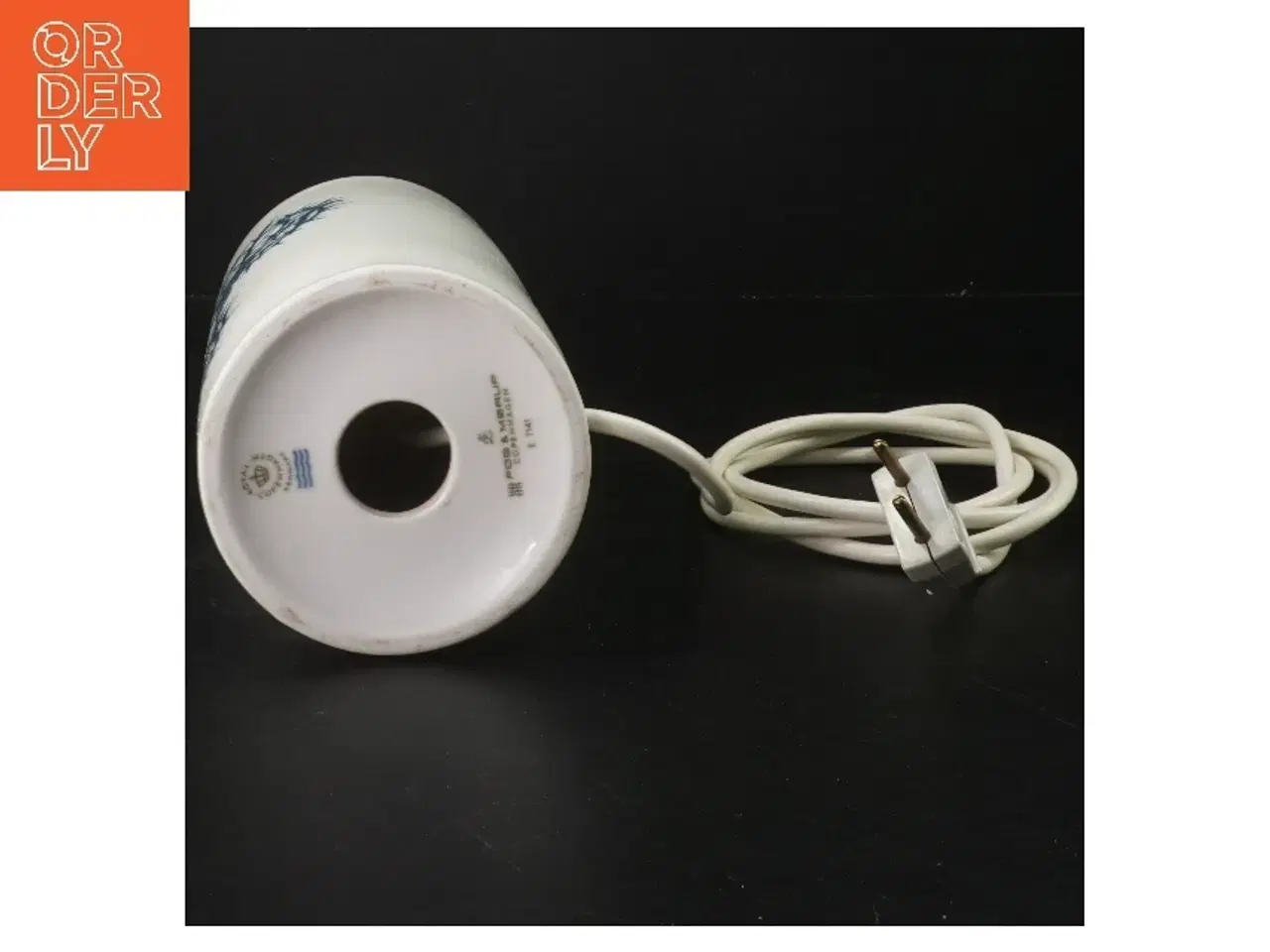 Billede 2 - Royal Copenhagen keramisk bordlampe med blå mønster fra Royal Copenhagen (str. 27 cm)