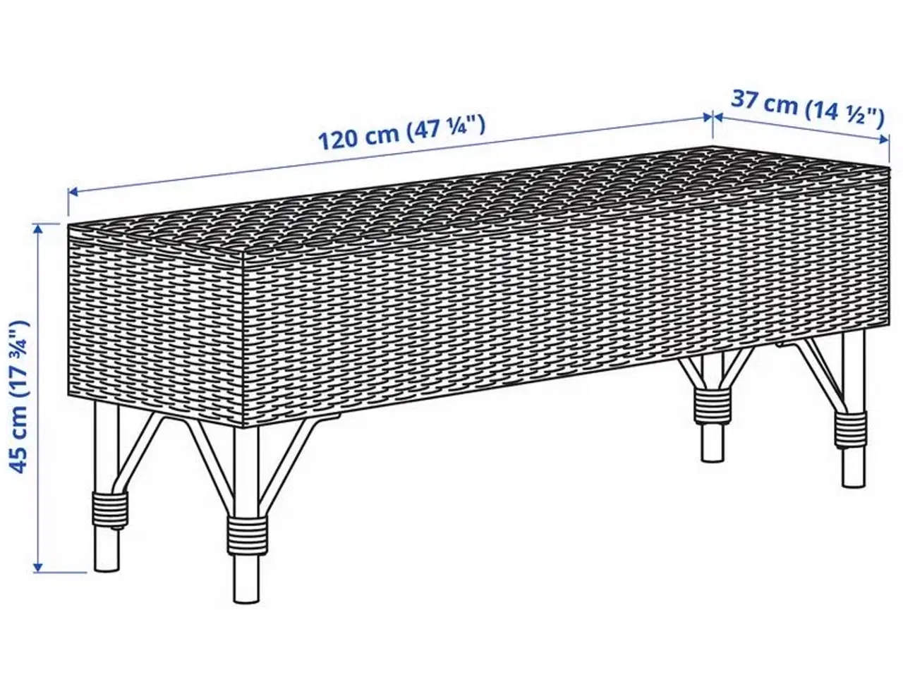 Billede 4 - Tolkning -rattanbænk med opbevaring