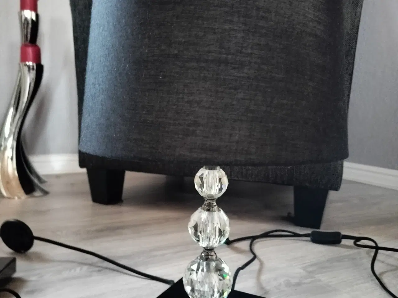 Billede 3 - Standerlampe og bordlampe med krystal