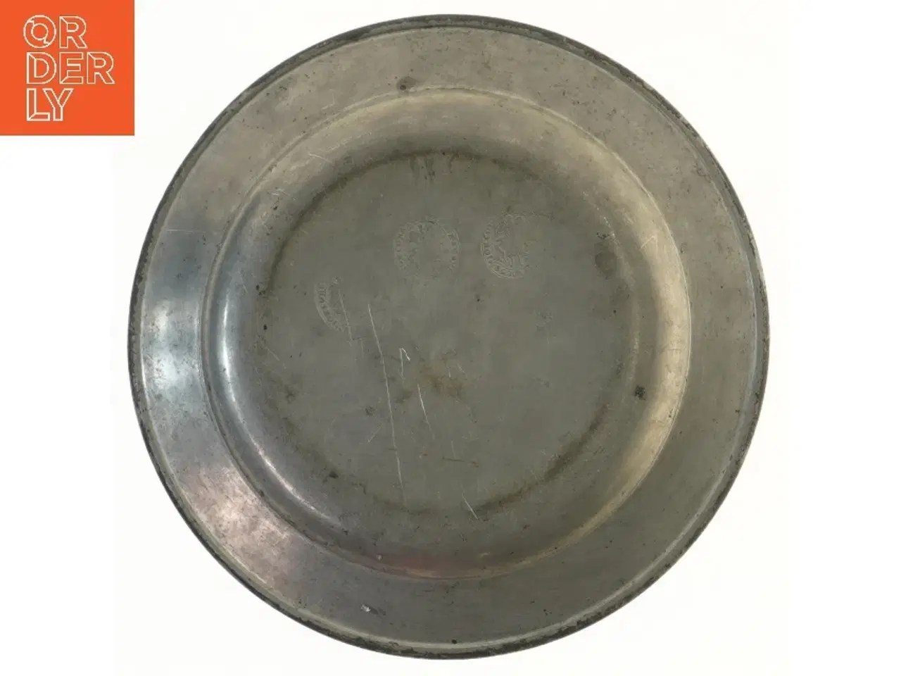 Billede 2 - Antik tin tallerken (str. Ø 24 cm)