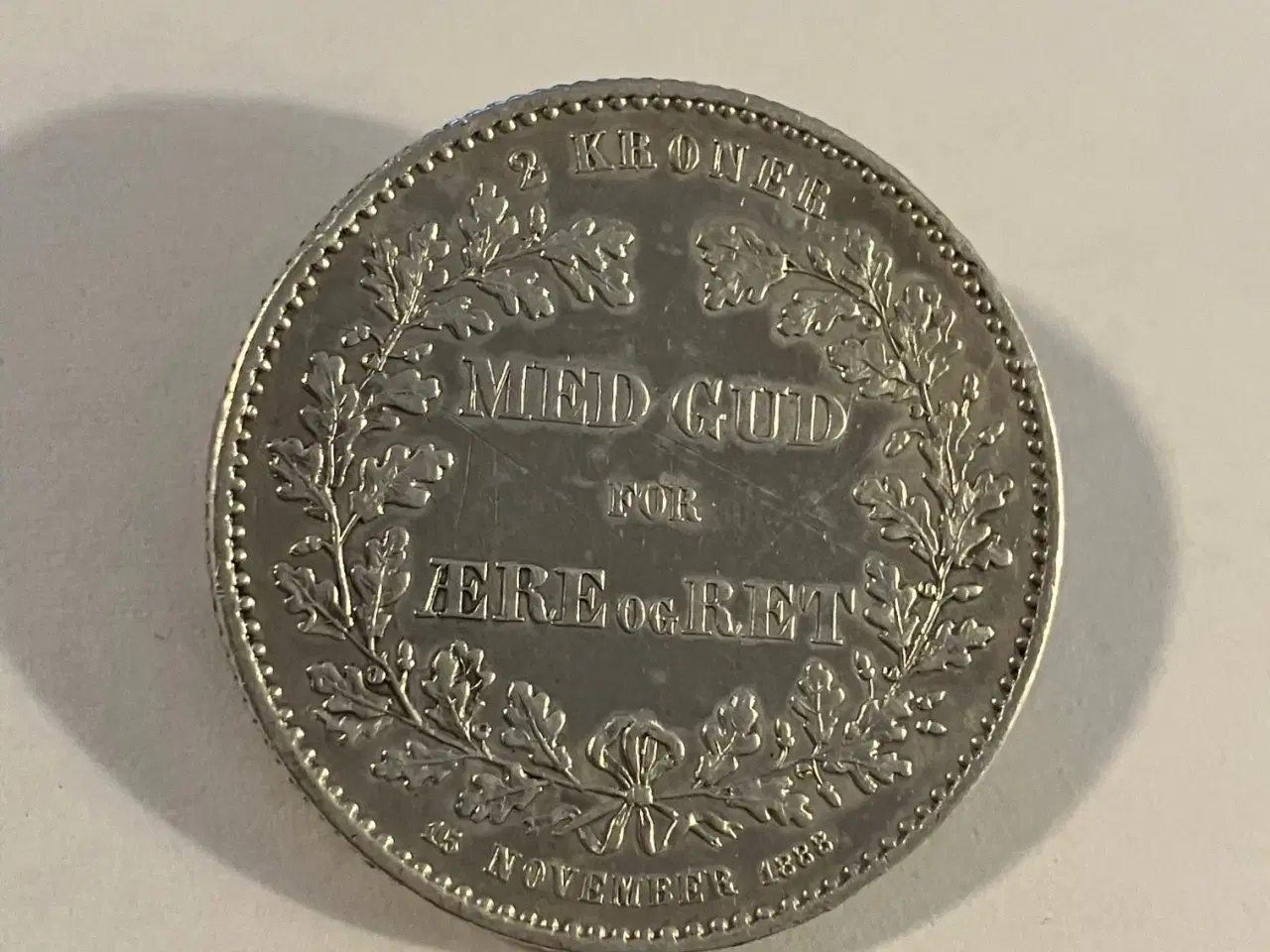 Billede 2 - 2 Kroner 1888 - Montering / Dårlig stand