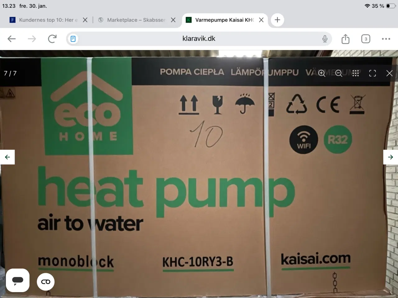 Billede 6 - 14 KW Kaisai Varmepumpe Står. På Nordfyn……