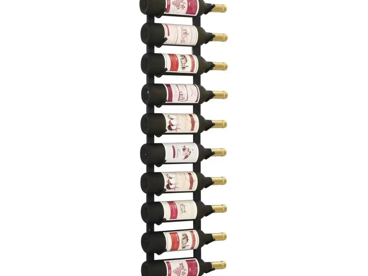 Billede 1 - Vægmonteret vinreol til 12 vinflasker sort jern
