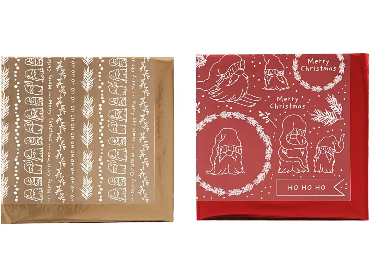 Billede 1 - Dekorationsfolie og design limark, Traditionel jul, ark 15x15 cm, guld, rød, 2x2ark/ 1 pk.