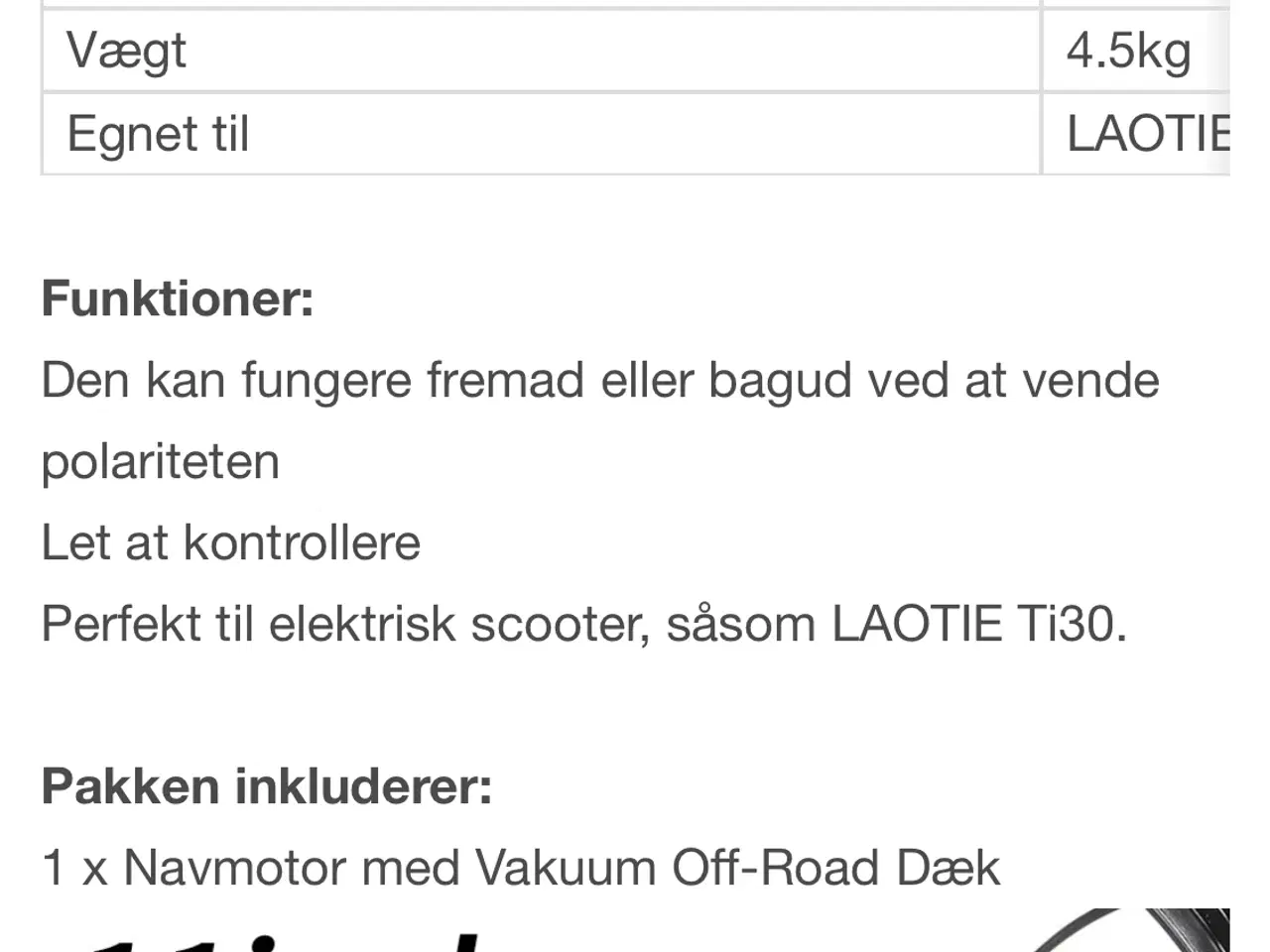 Billede 7 - Dæk til El løbehjul med motor 