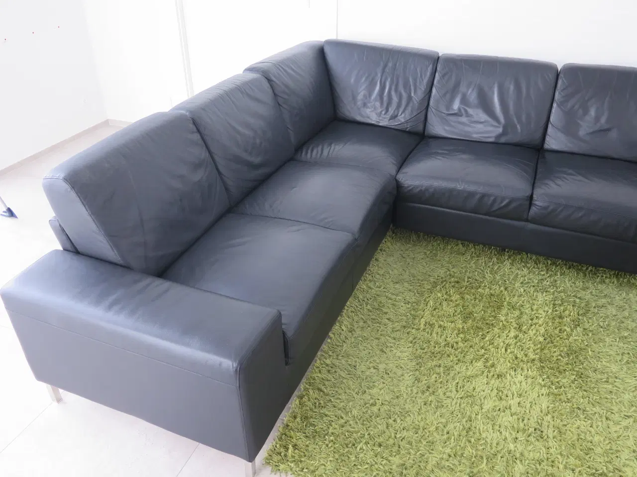 Billede 1 - Lædersofa med chaiselong