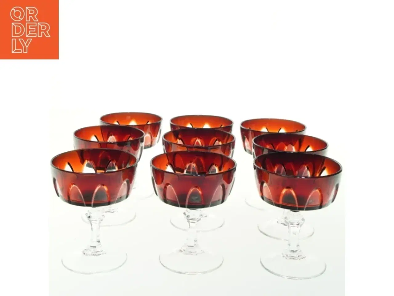 Billede 1 - Glas glas på fod (str. H 11 cm ø. 9 cm)
