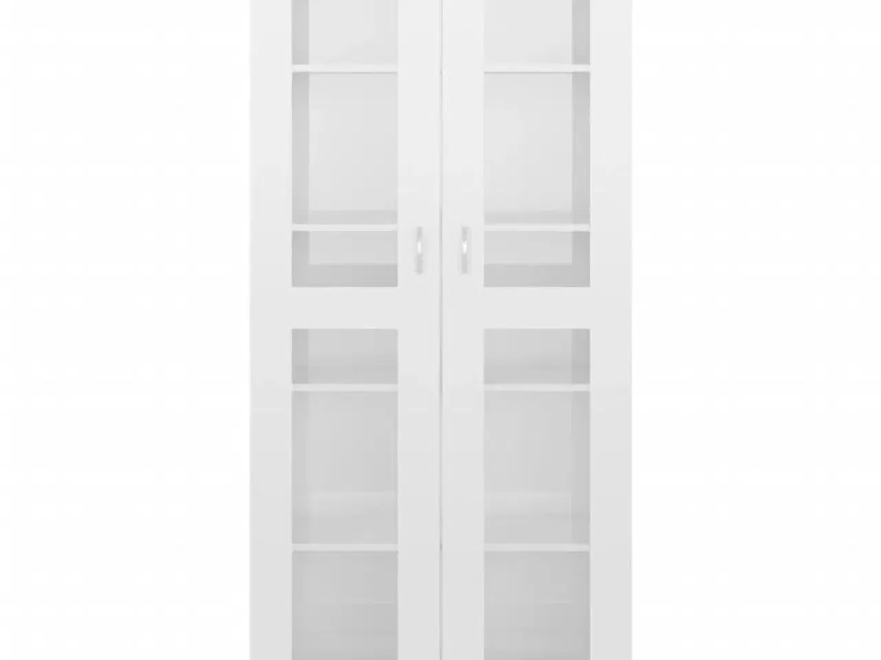 Billede 5 - Vitrineskab 82,5x30,5x185,5 cm spånplade hvid højglans