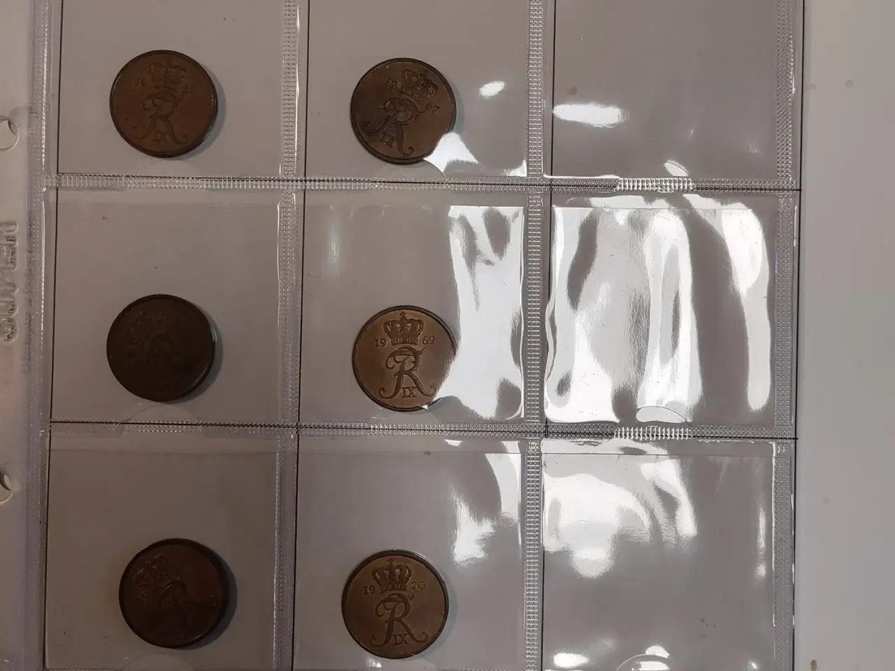 Billede 2 - Danmark 11 stk. forskellige 5 ører i bronze