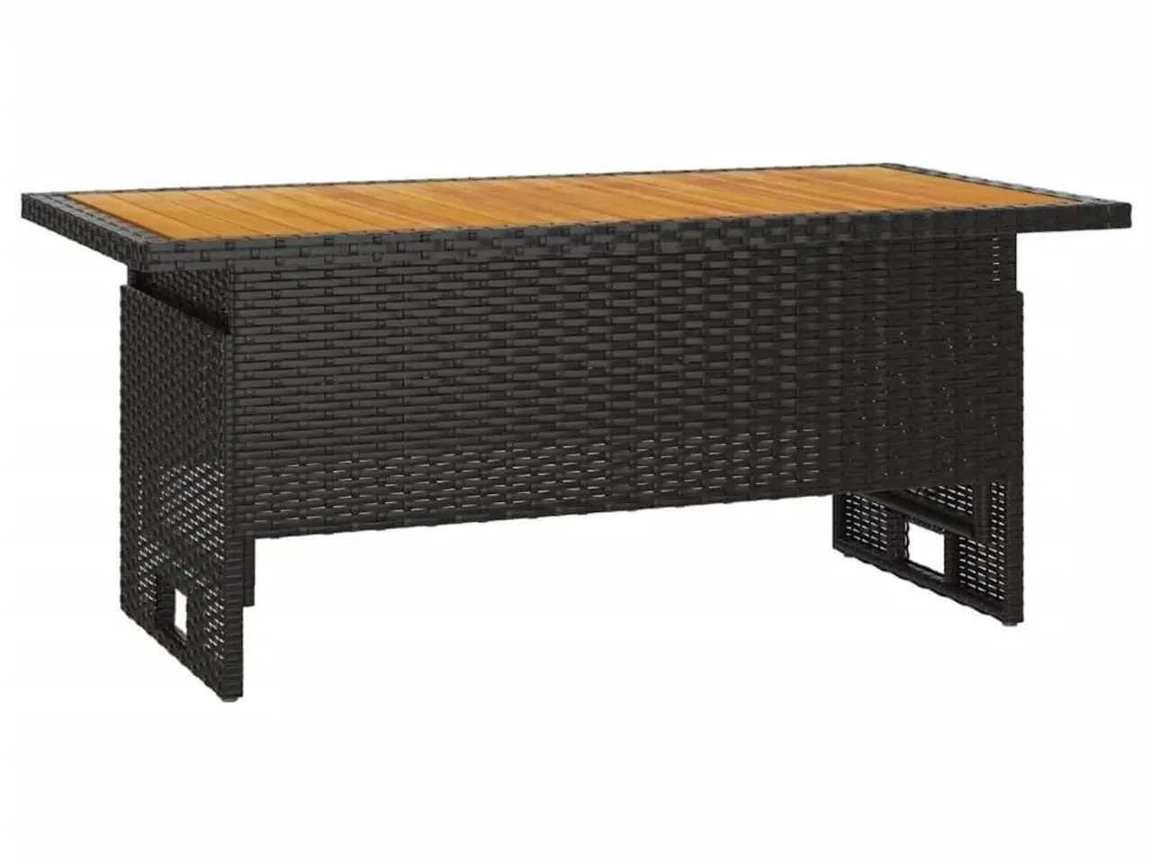 Billede 2 - Havebord 100x50x43/63 cm massivt akacietræ og polyrattan