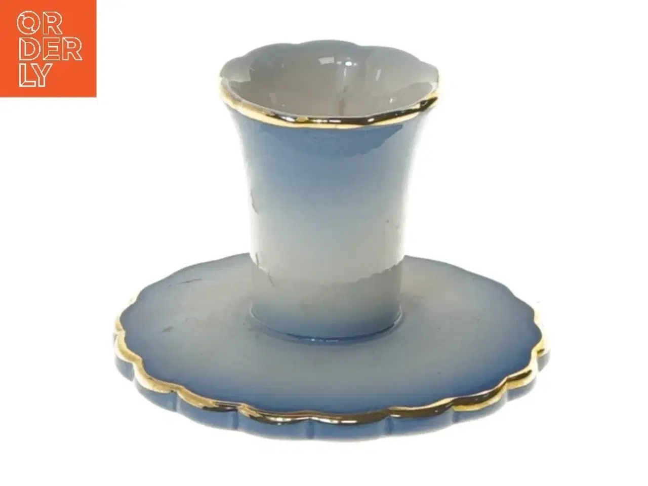 Billede 1 - Lysestage i porcelæn med guldkant(str. 8,5x6 cm) fra Søholm (str. 8,5x6 cm)