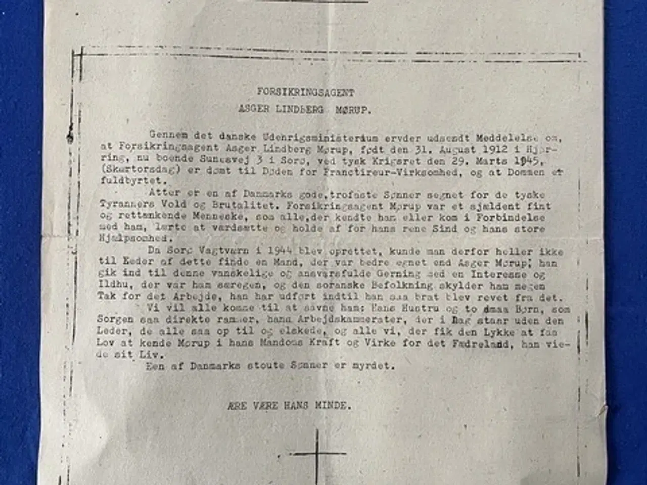 Billede 1 - Illegalt Blad - "Patrioten" - 2 A4 ark. - 2. April 1945