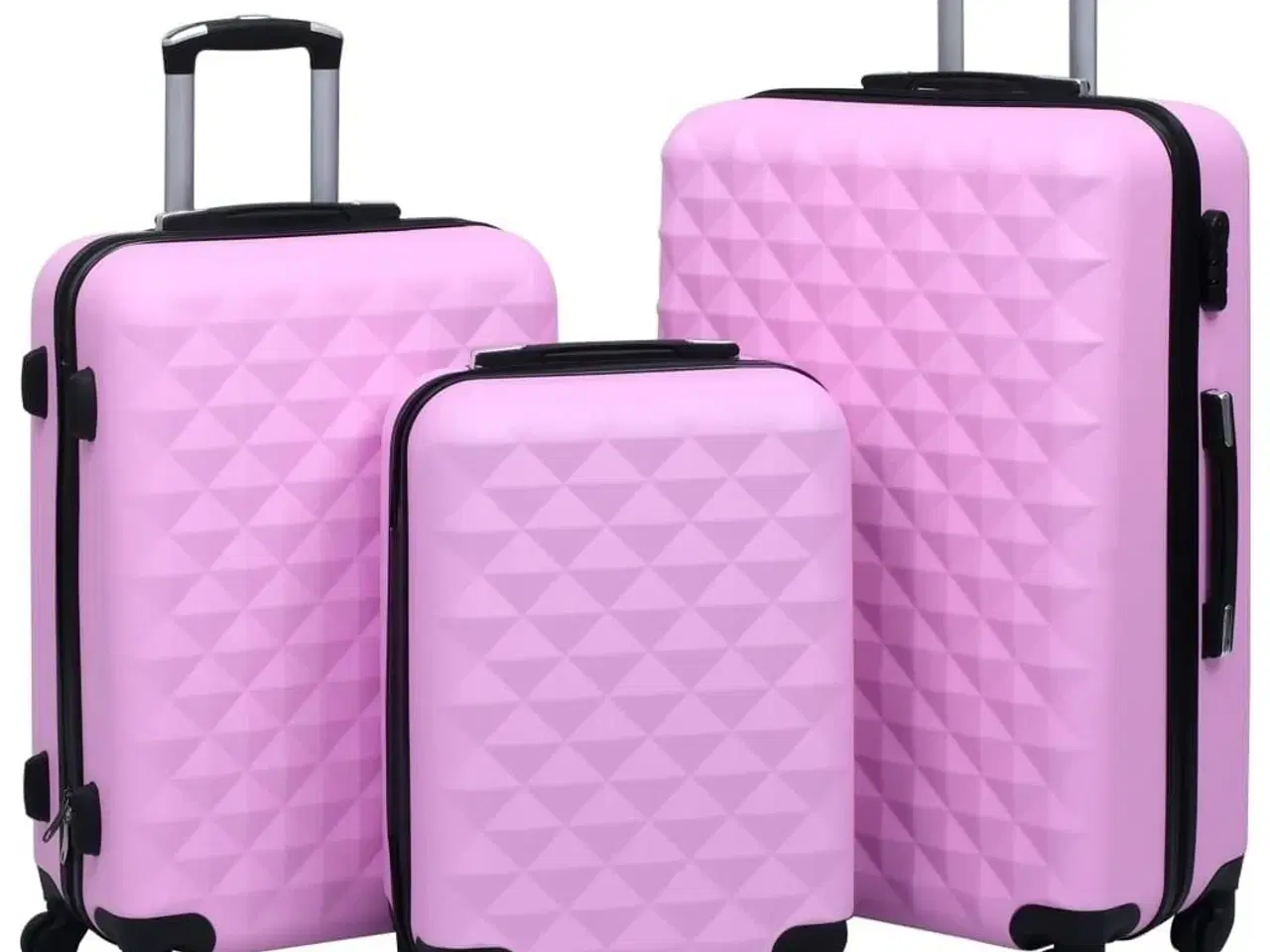 Billede 1 - Kuffert sæt 3 stk. hardcase ABS pink