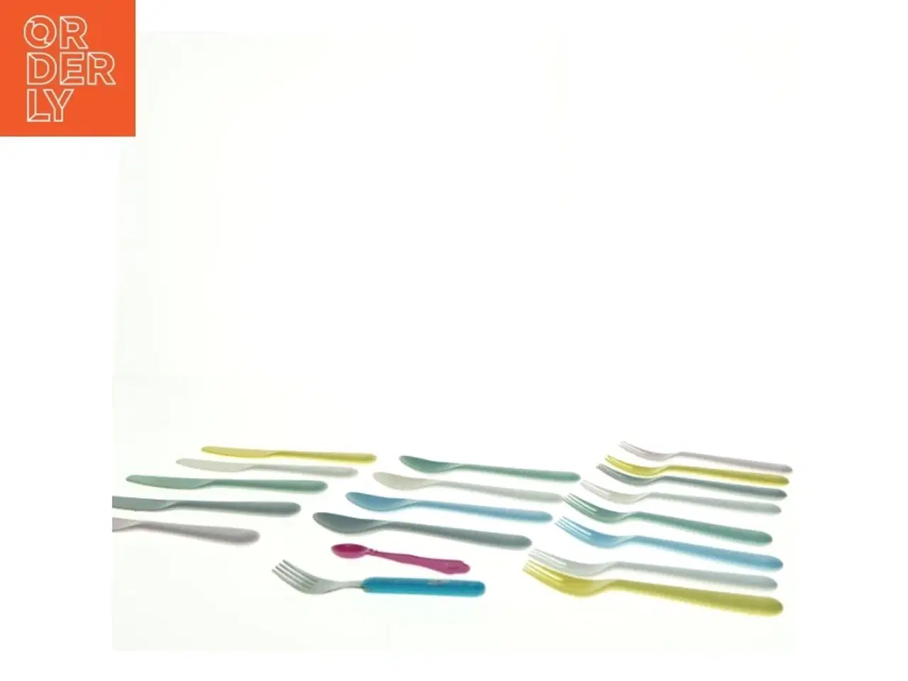 Billede 1 - Pastelfarvede plastbestik (str. 16 x 3 cm)