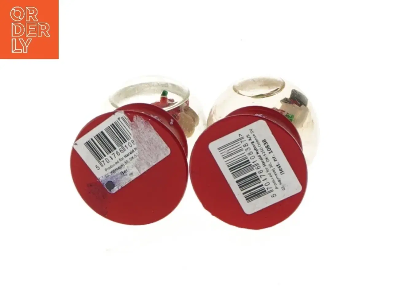 Billede 4 - Røde sneglober med julemænd (str. 6,5 cm)