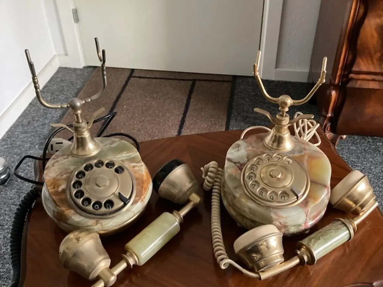 Billede 1 - Fastnet Bord telefon i Marmor og messing