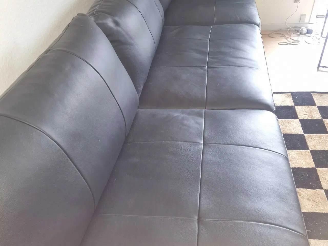 Billede 3 - NY SORT ÆGTE LÆDERSOFA