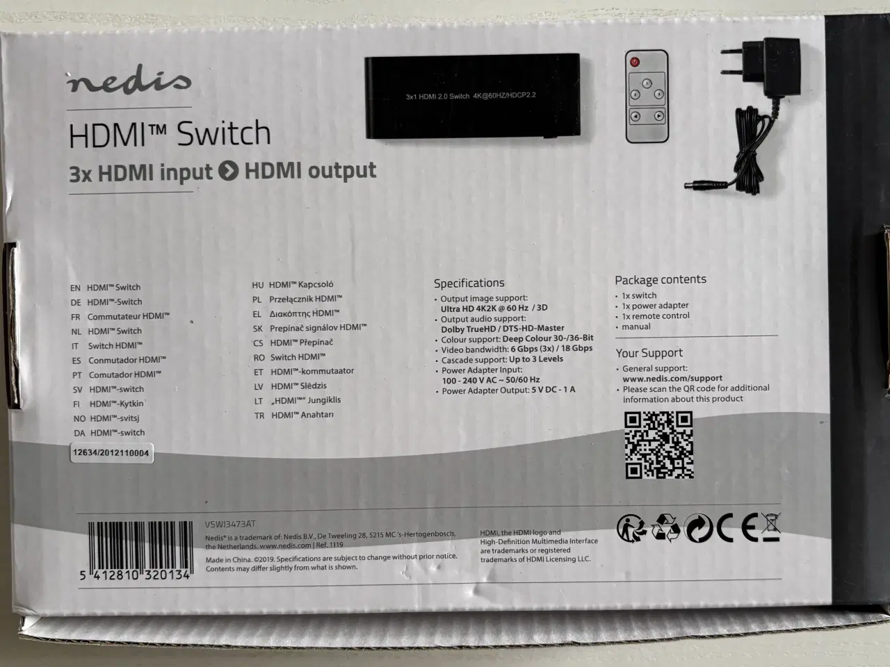 Billede 5 - Nedis HDMI Switch, 3xHDMI input og HDMI output