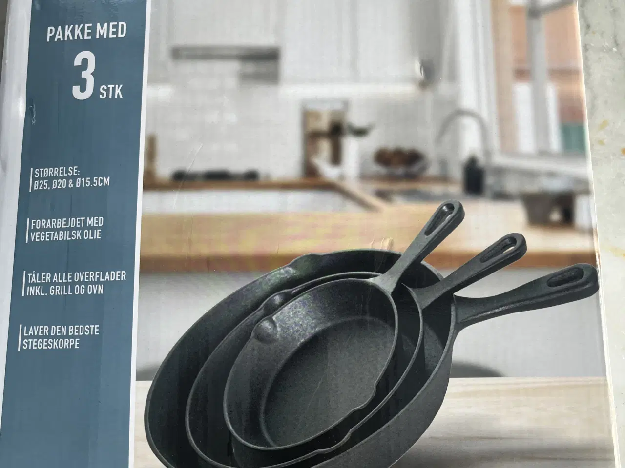 Billede 1 - Støbejernspander 3 stk