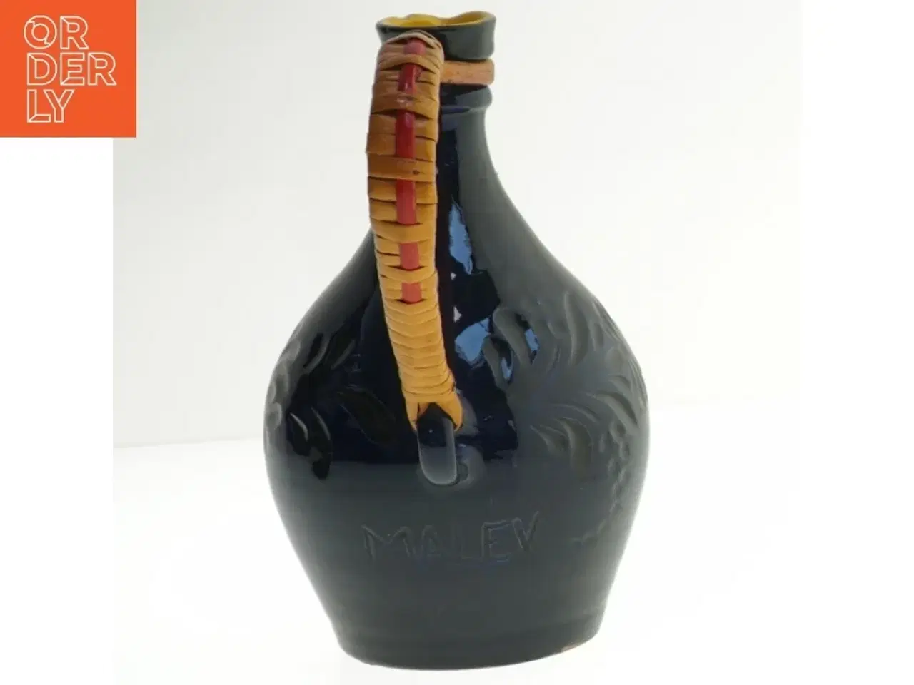 Billede 2 - Blå keramik kande med flet håndtag (str. 18 cm)