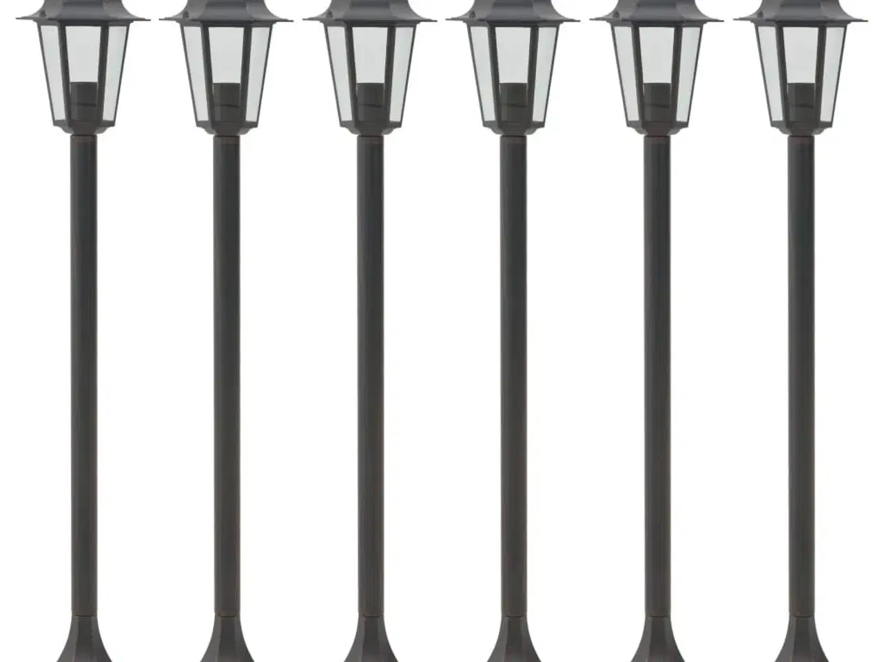 Billede 1 - Havestolpelamper 6 stk. E27 110 cm aluminium bronzefarvet